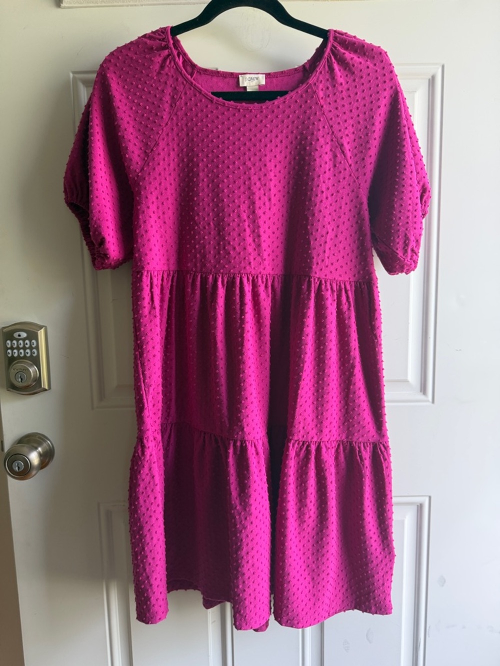 J. Crew Magenta Tiered Dress. Small.